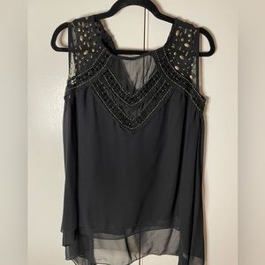 Black sleeveless top
